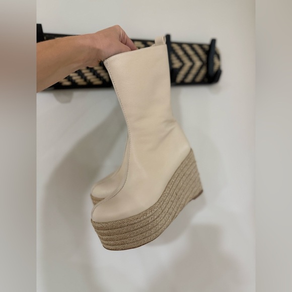 Free People Paloma Barcelo Lennon Platform Espadrille Boots - Ivory - Size 5.5 - Picture 7 of 14